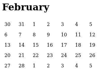 Simple Calendar