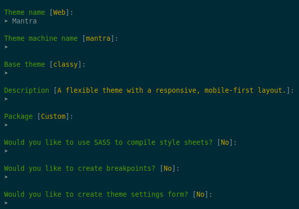 Drush generate theme prompts